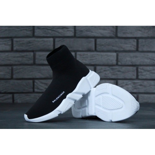 Кросівки Balenciaga Knit High-Top Sneakers Black White