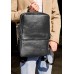 Кожаный мужской рюкзак чёрный