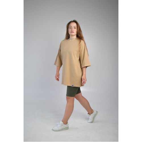 Футболка жіноча Oversize бежева Hi Mate Футболка жіноча Oversize бежева Hi Mate