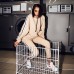 Женский костюм с лампасами бежевый Женский костюм с лампасами бежевый