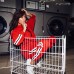 Женский костюм с лампасами красный Женский костюм с лампасами красный